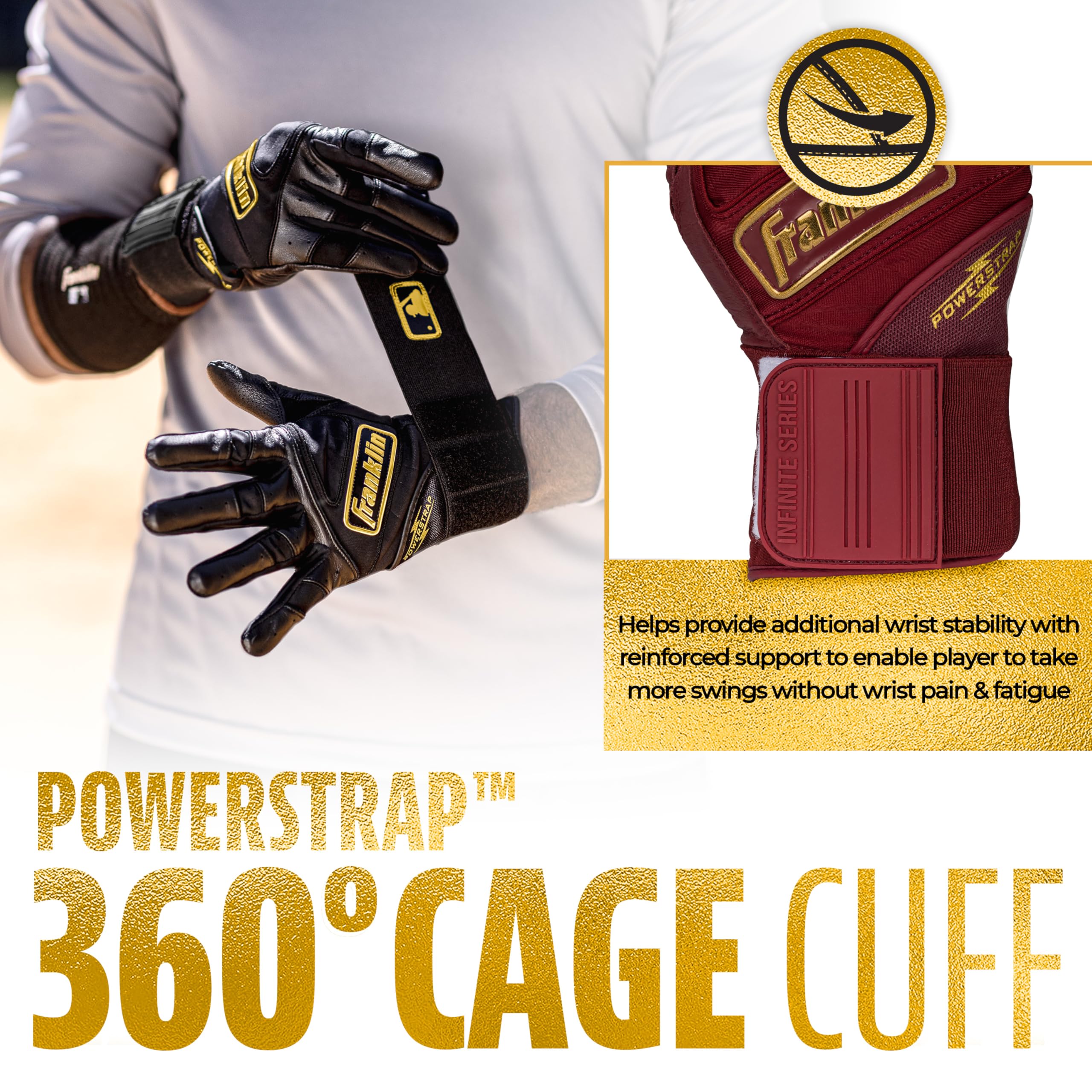 Foto 4 | Guantes De Bateo Franklin Sports Infinite Powerstrap Adult L - Venta Internacional.