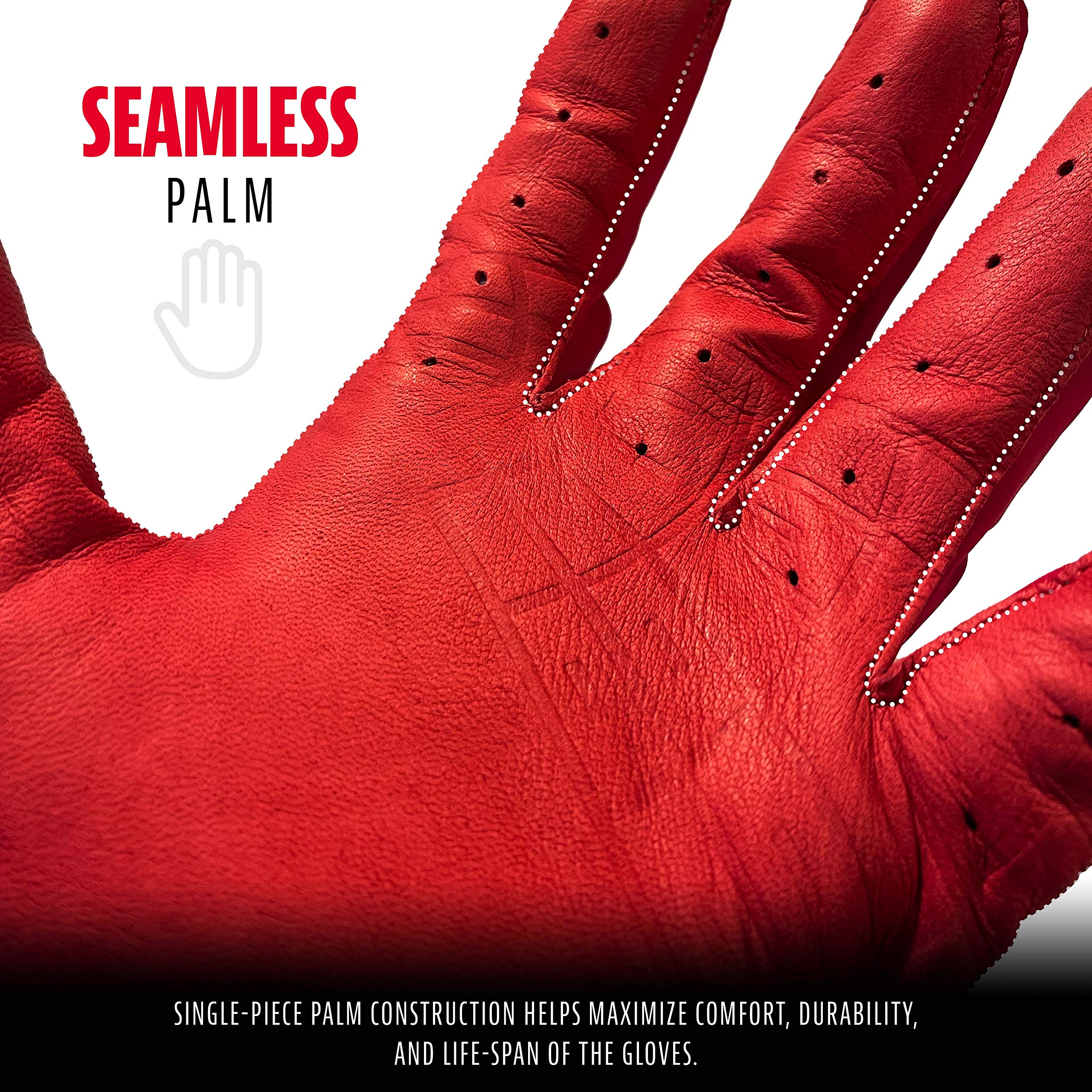 Foto 4 pulgar | Guantes De Bateo Franklin Sports Powerstrap Chrome Red Xxl - Venta Internacional.