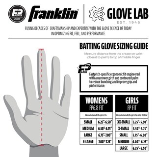Foto 6 | Guantes De Bateo De Sóftbol Franklin Sports Cfx Fp Para Mujer L - Venta Internacional.