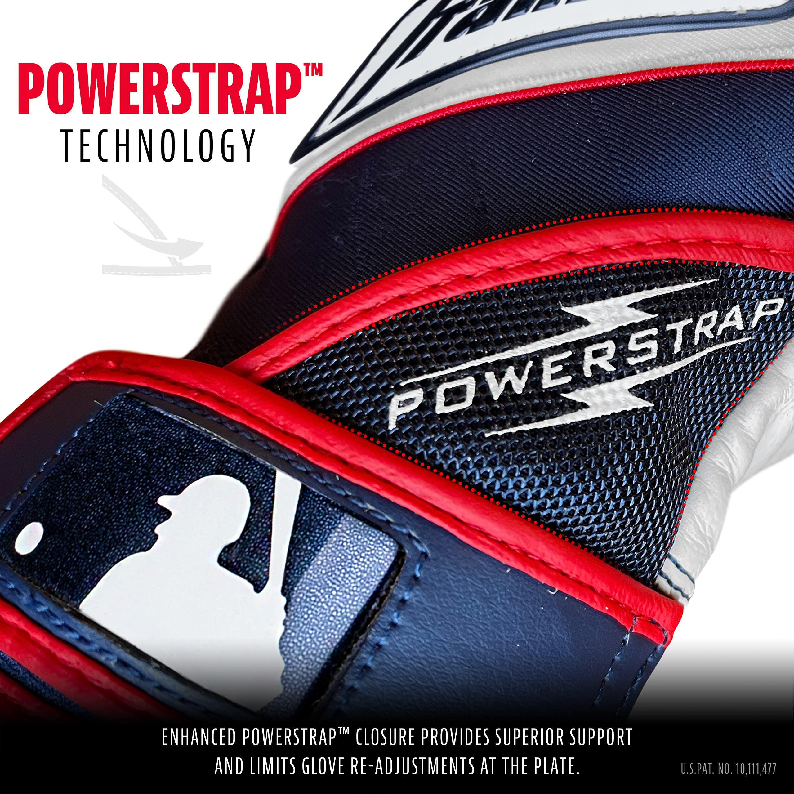 Foto 3 | Guantes De Bateo Franklin Sports Powerstrap Hi-lite Mlb - Venta Internacional.