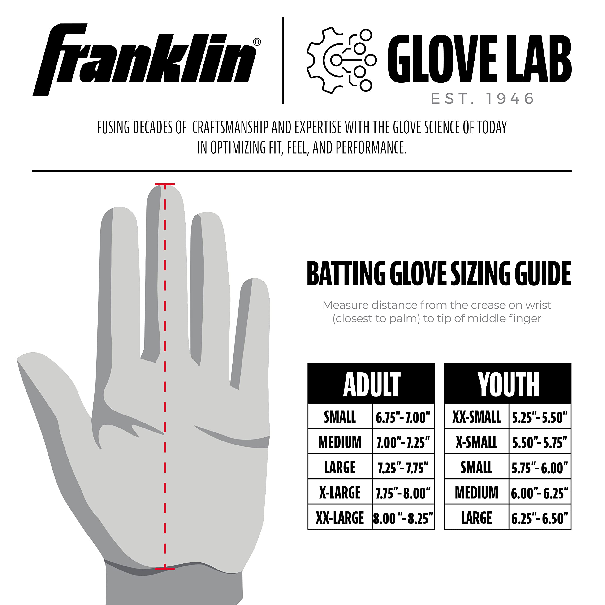 Foto 5 | Guante De Bateo Franklin Sports Cfx Pro Chrome White Youth L - Venta Internacional.