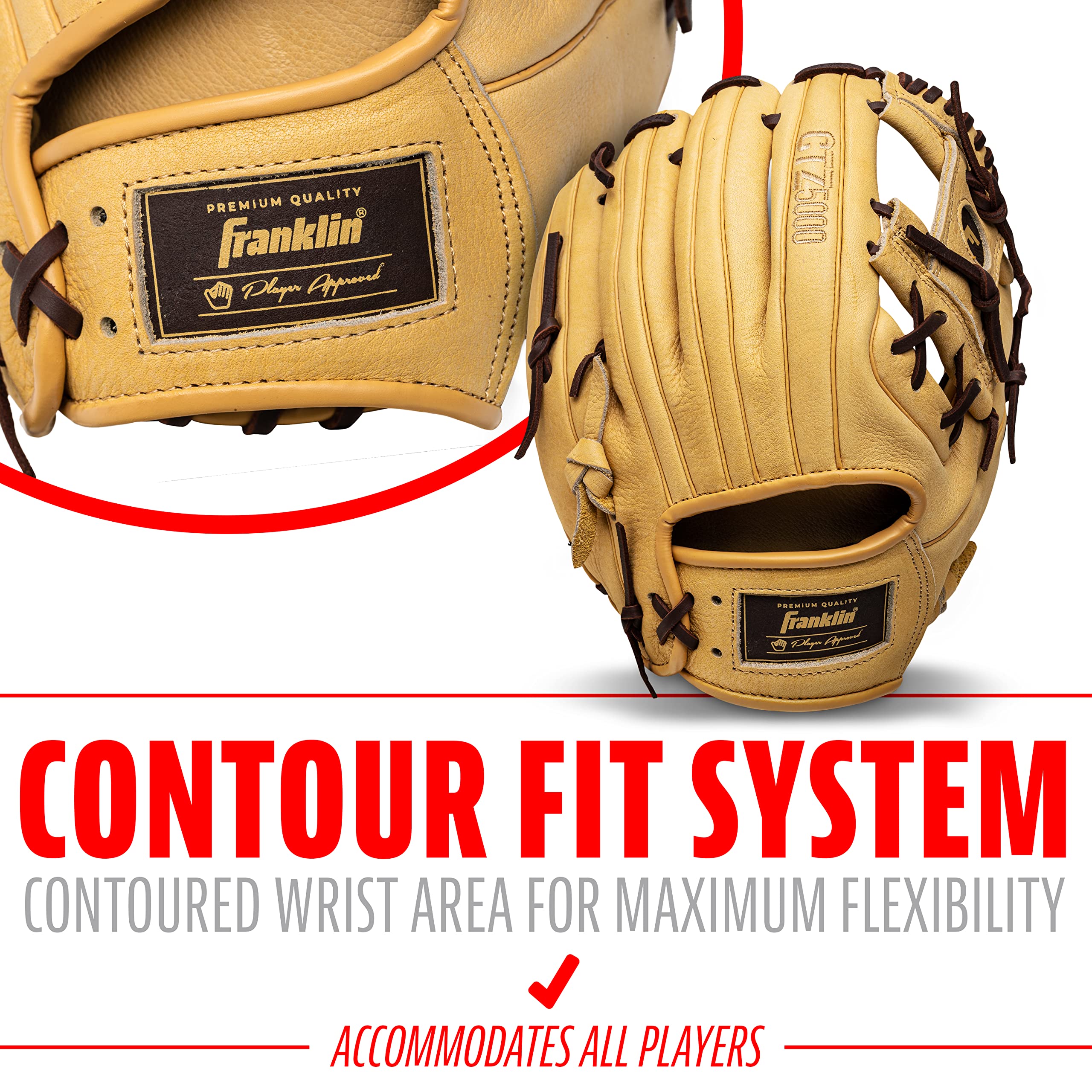 Foto 6 pulgar | Guante De Béisbol Franklin Sports Ctz5000 Camel Cowhide 11.5 - Venta Internacional.
