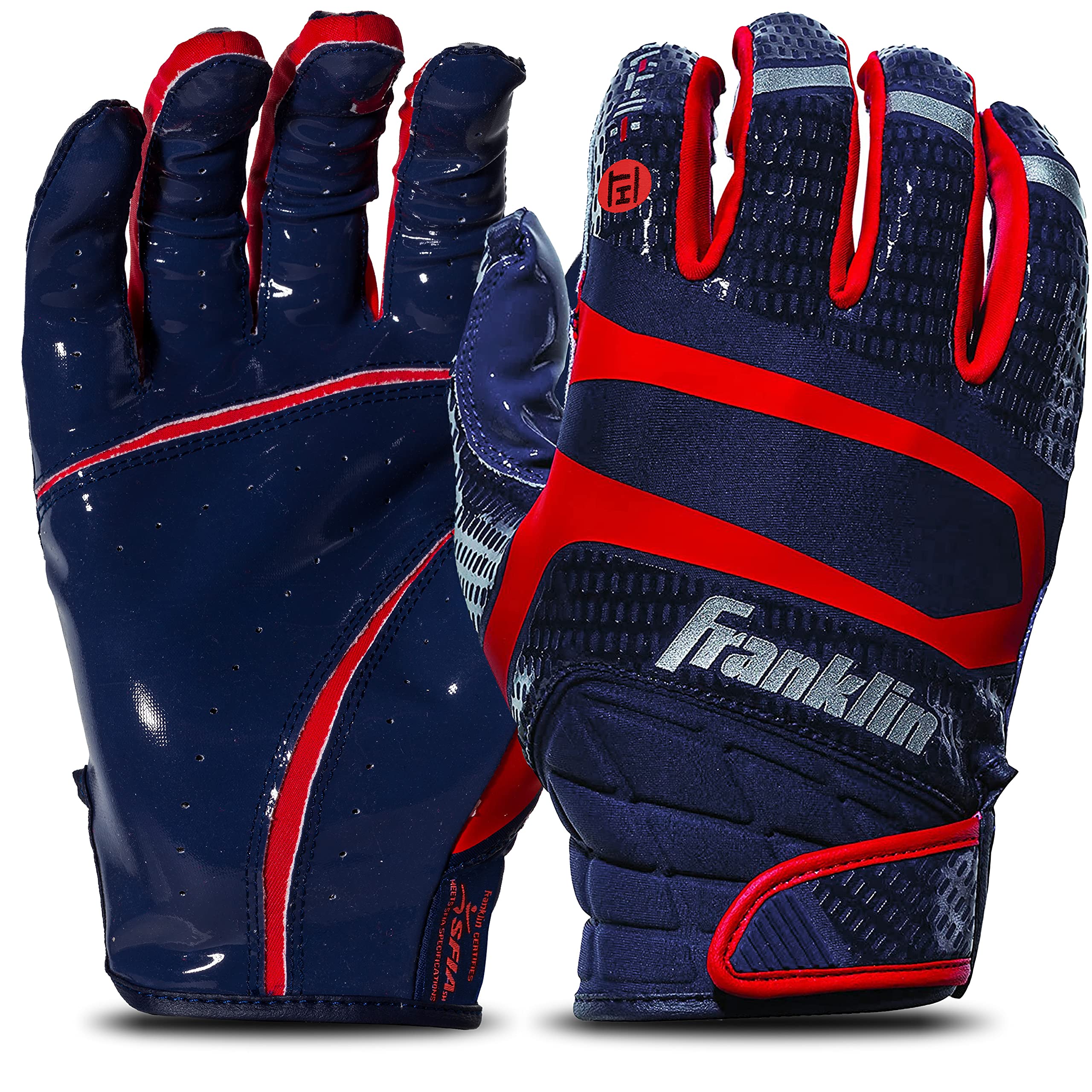 Foto 2 pulgar | Guantes De Receptor De Fútbol Franklin Sports Hi-tack Youth L - Venta Internacional.