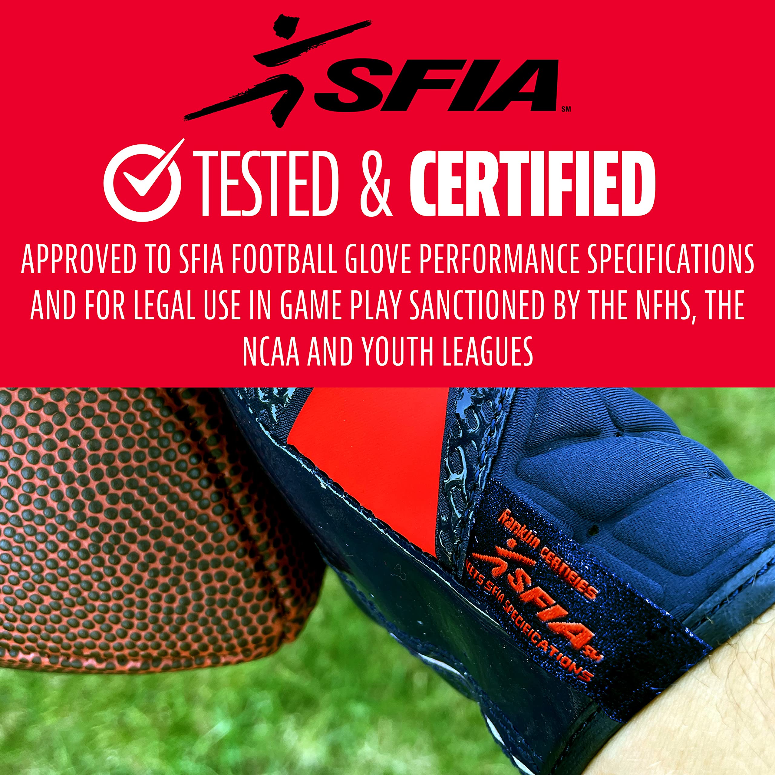 Foto 3 pulgar | Guantes De Receptor De Fútbol Franklin Sports Hi-tack Youth L - Venta Internacional.