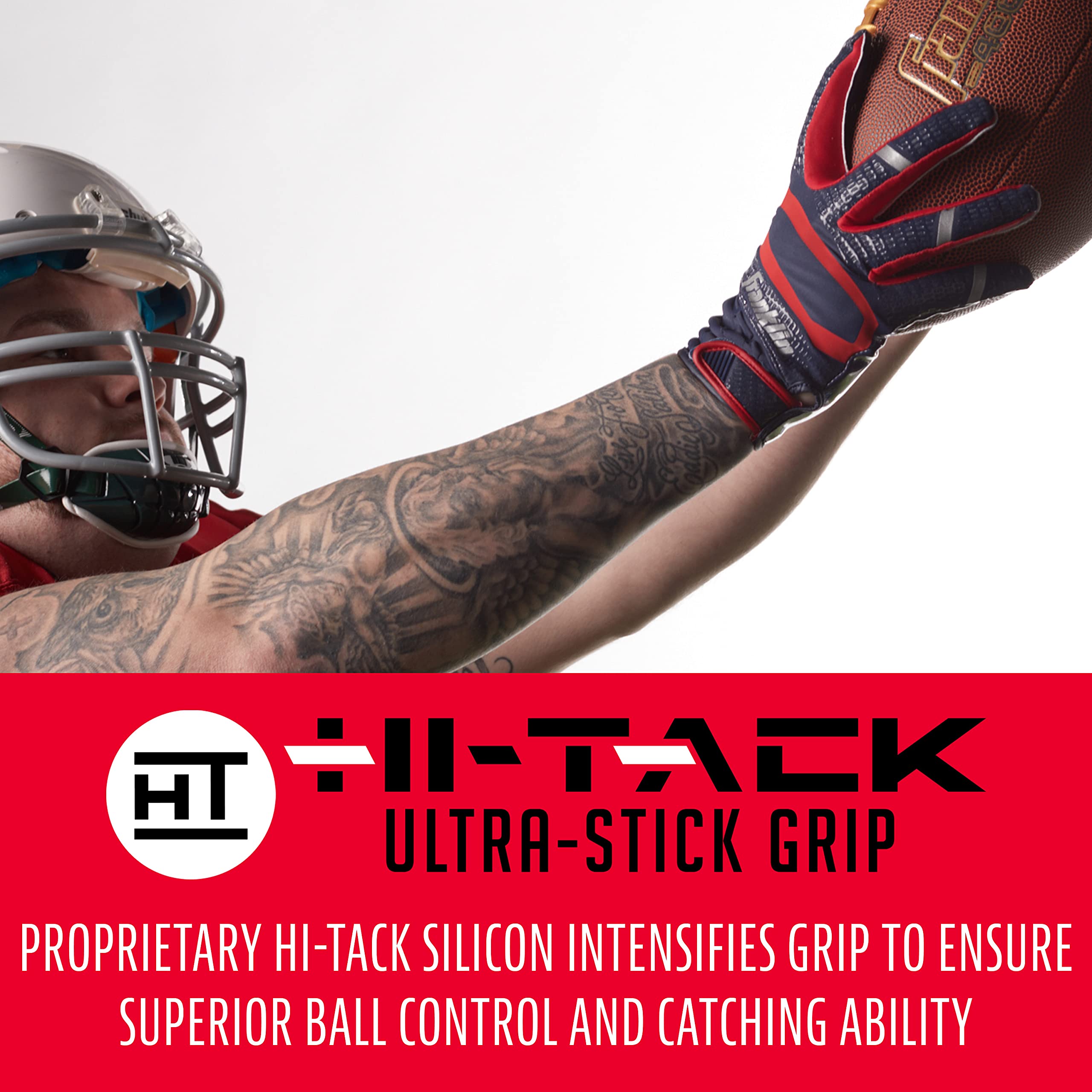Foto 4 pulgar | Guantes De Receptor De Fútbol Franklin Sports Hi-tack Youth L - Venta Internacional.