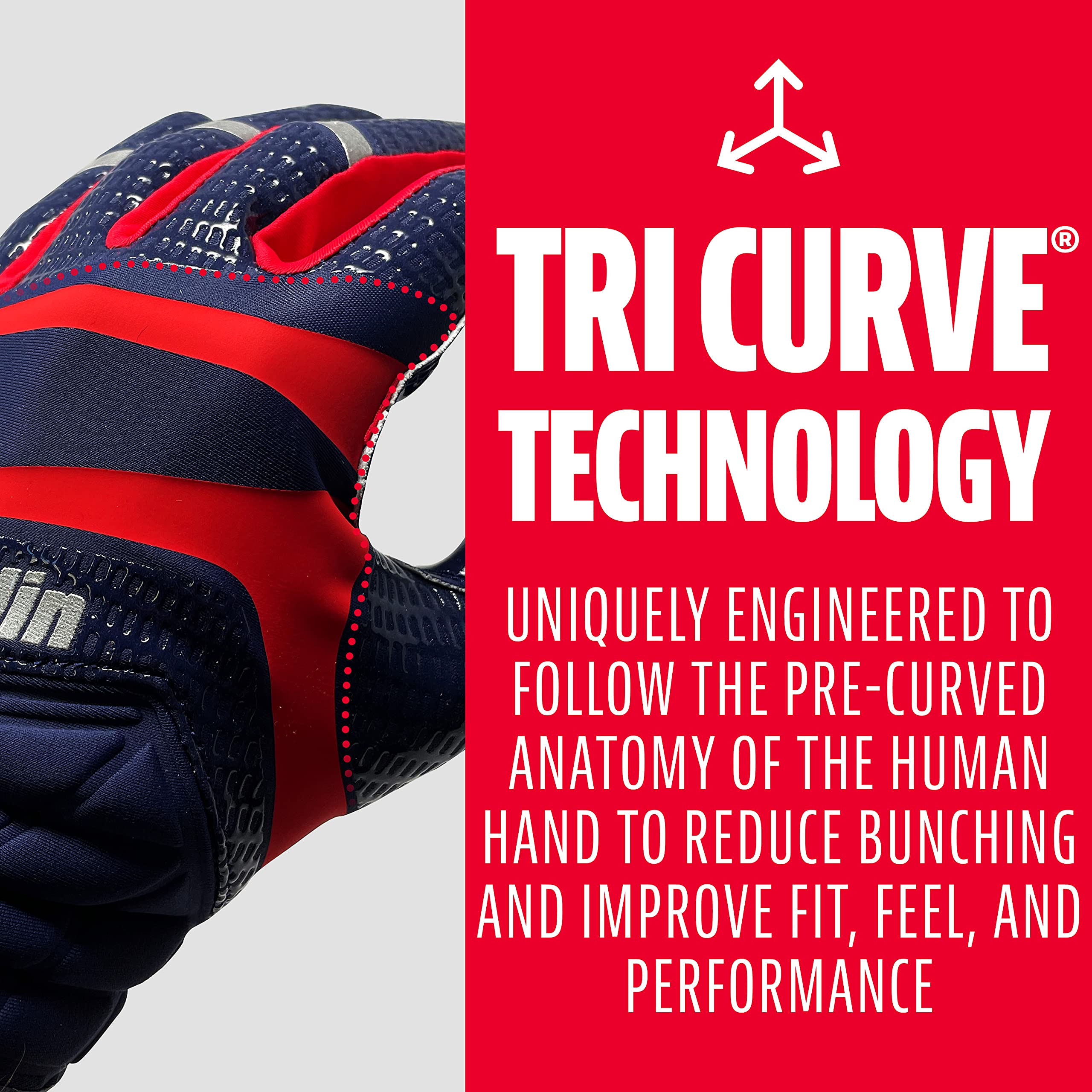 Foto 5 pulgar | Guantes De Receptor De Fútbol Franklin Sports Hi-tack Youth L - Venta Internacional.