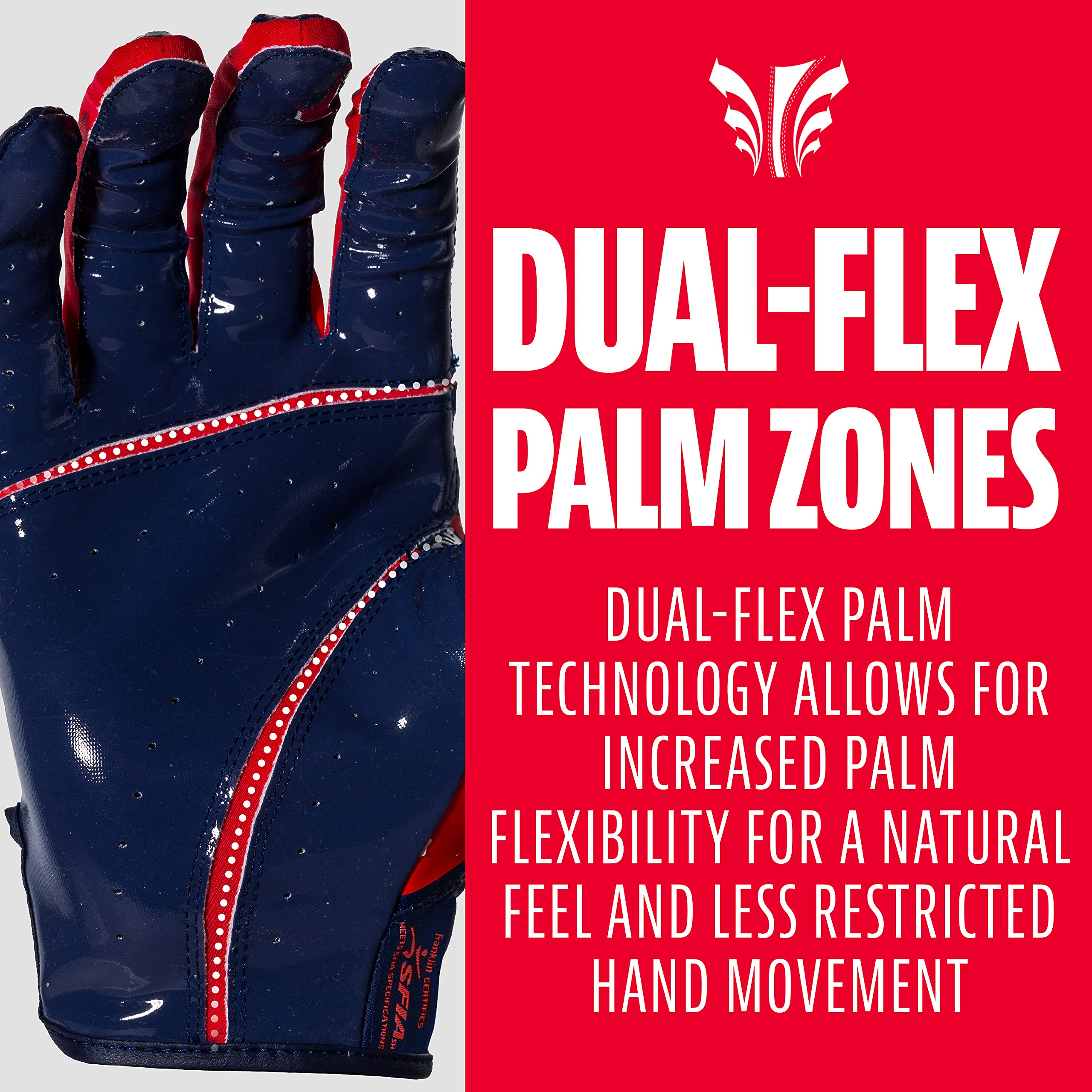 Foto 6 pulgar | Guantes De Receptor De Fútbol Franklin Sports Hi-tack Youth L - Venta Internacional.