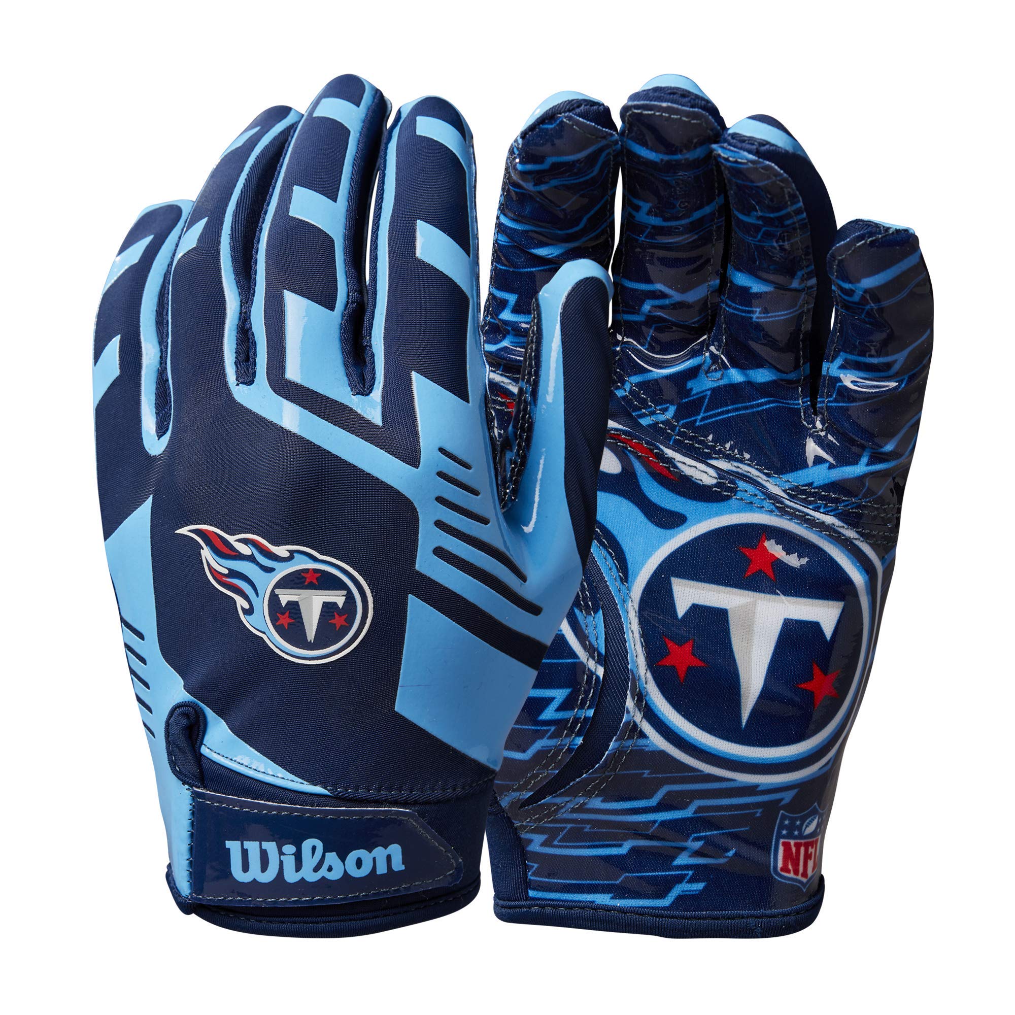 Foto 2 pulgar | Guantes De Fútbol Wilson Nfl Stretch Fit Youth Titans - Venta Internacional.