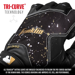 Foto 4 | Guantes De Bateo Franklin Sports 2nd Skinz Drip Black + Gold - Venta Internacional.