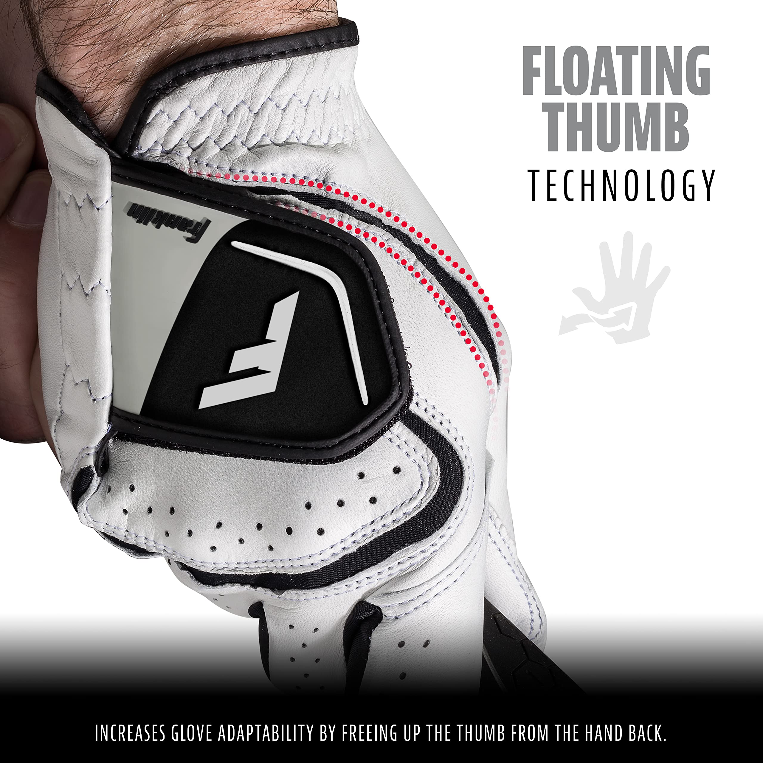 Foto 3 pulgar | Guante De Golf Franklin Sports Premium Leather Junior Para Mano Izquierda - Venta Internacional.