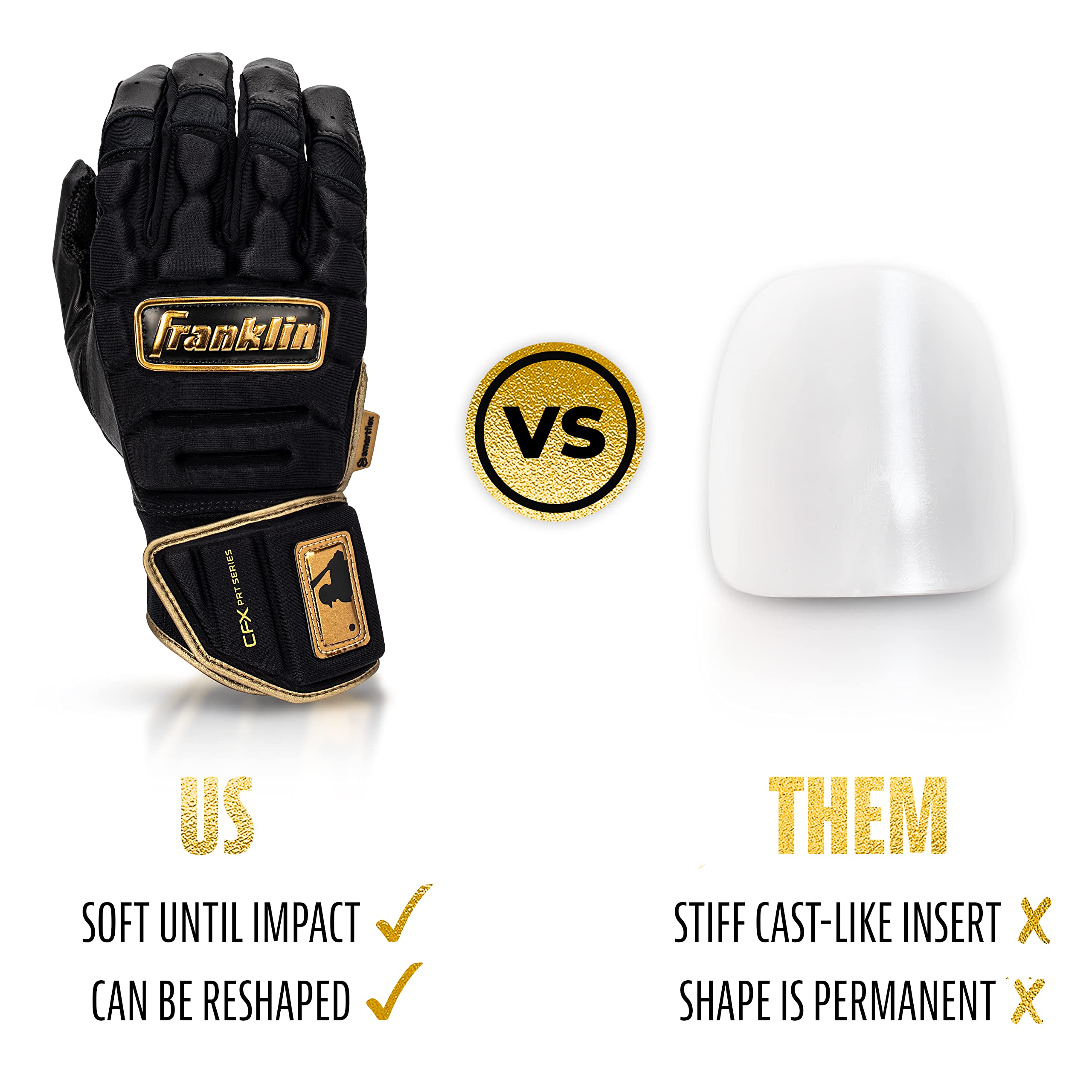Foto 7 | Guantes De Bateo Franklin Sports Cfx Pro Prt Adult M Negro/dorado - Venta Internacional.