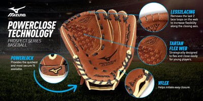 Foto 3 | Guantes De Béisbol Mizuno Prospect Series Powerclose Gpp1100y3 - Venta Internacional.
