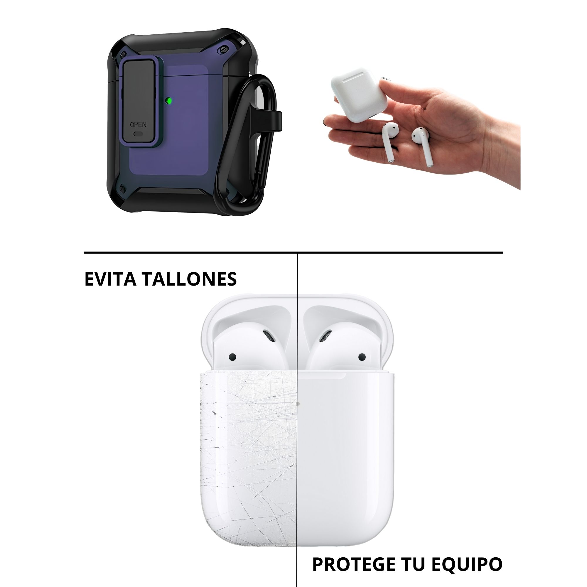 Foto 3 pulgar | Estuche Protector Ecomlab Para Airpods 1/2 Gen Azul