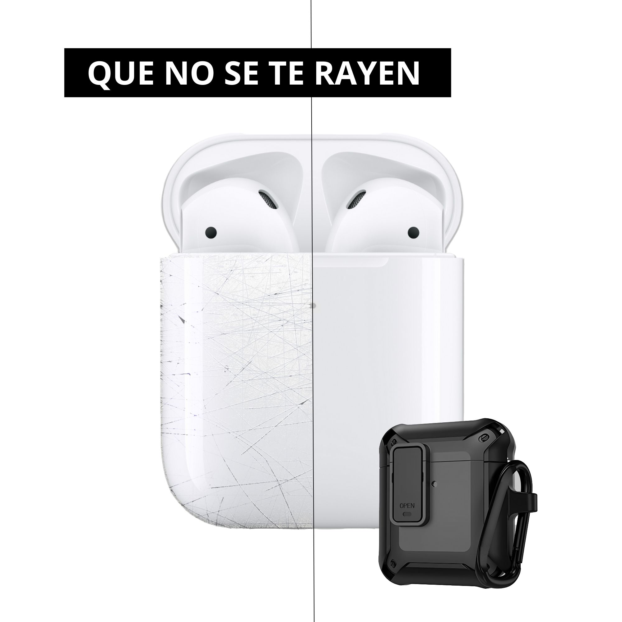 Foto 4 pulgar | Estuche Protector Ecomlab Para Airpods 1/2 Gen Negro