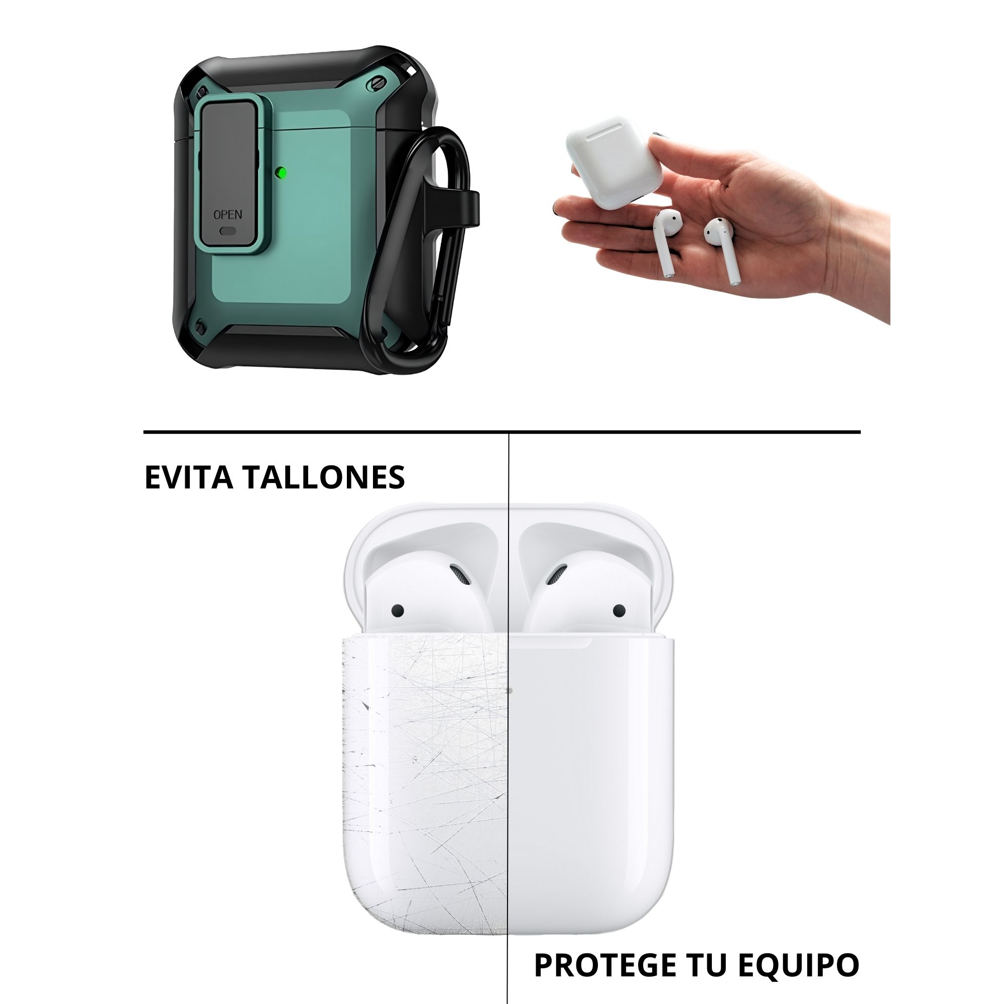 Foto 3 pulgar | Estuche Protector Ecomlab Para Airpods 1/2 Gen Verde
