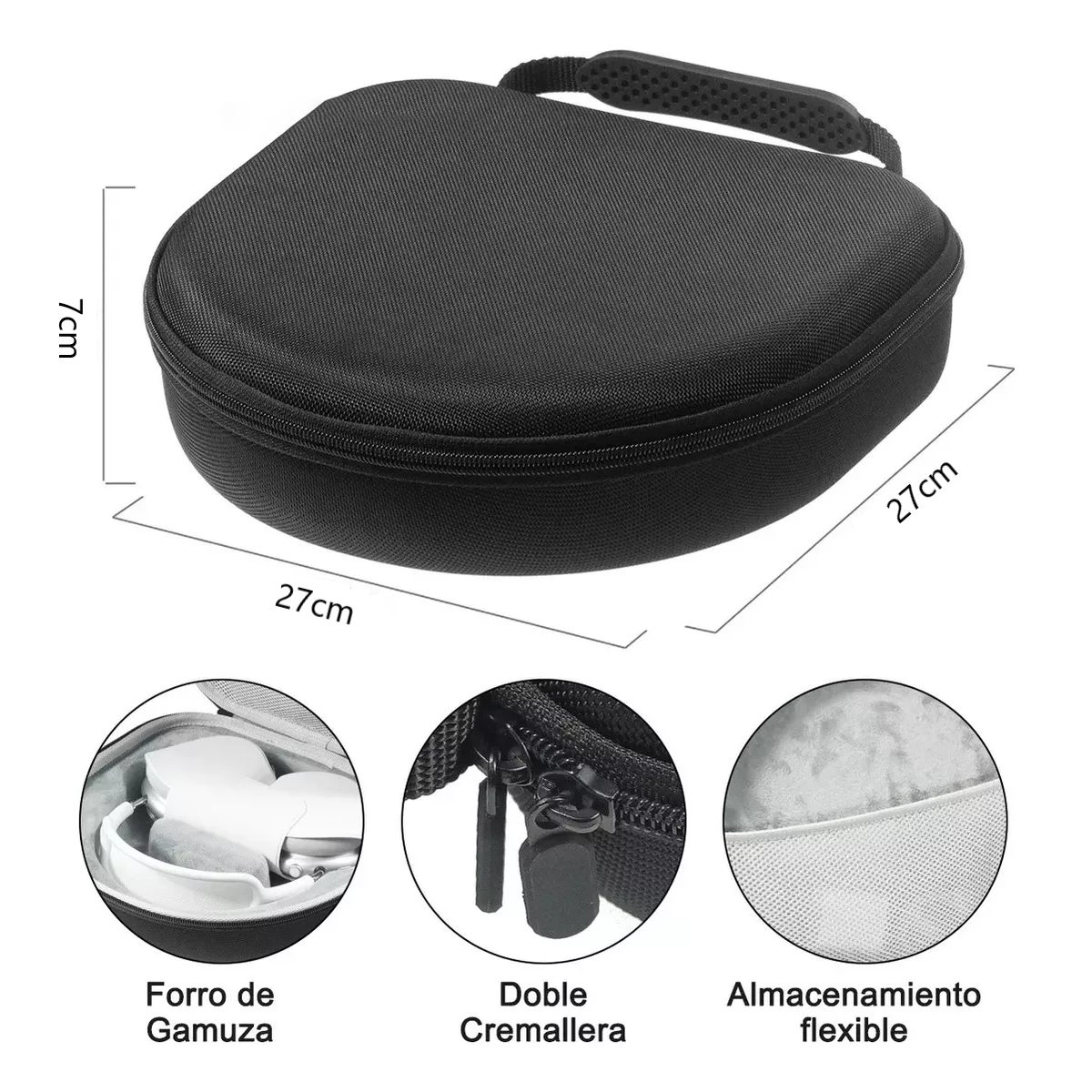 Foto 3 pulgar | Estuche Funda Case De Auriculares Grandes Eo Safe Imports Esi-16105 Negro