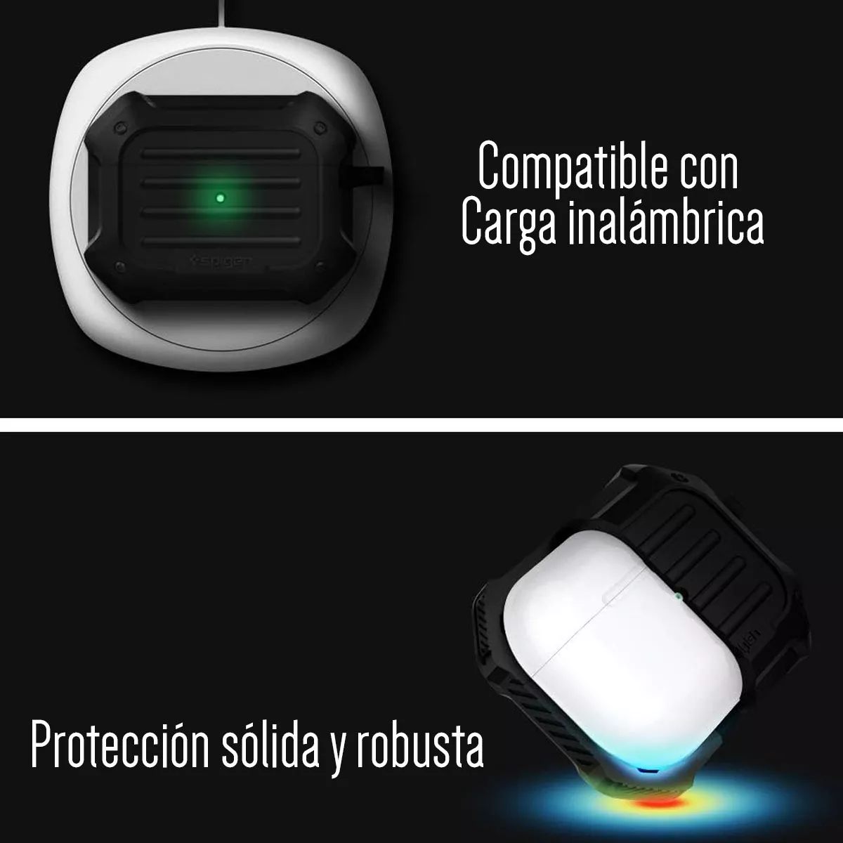 Foto 5 pulgar | Funda para Apple AirPods Pro Case Tough Armor Spigen