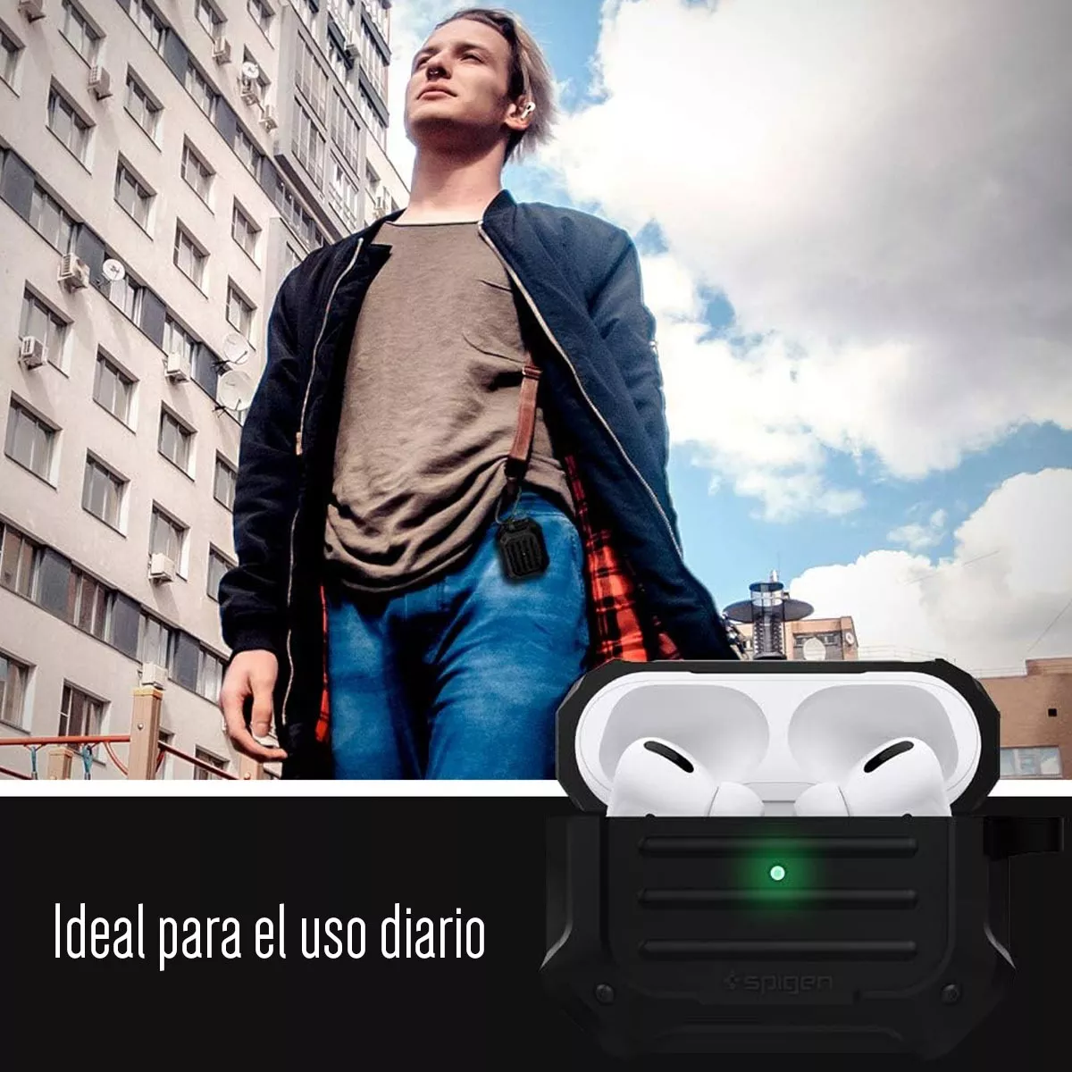 Foto 6 pulgar | Funda para Apple AirPods Pro Case Tough Armor Spigen
