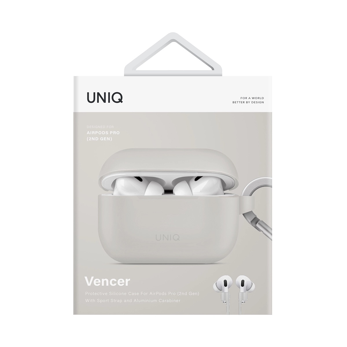 Foto 7 pulgar | Funda Vencer para AirPods Pro 2ª y 1ª Generación con Correa Deportiva y Mosquetón de Aluminio