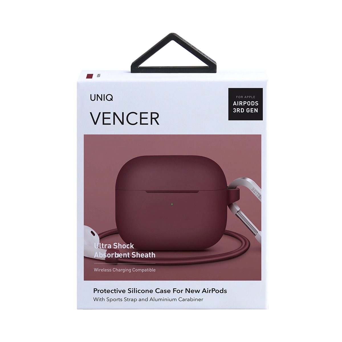 Foto 6 | Funda de Silicona Vencer para AirPods 3ª Generación con Correa Deportiva y Mosquetón