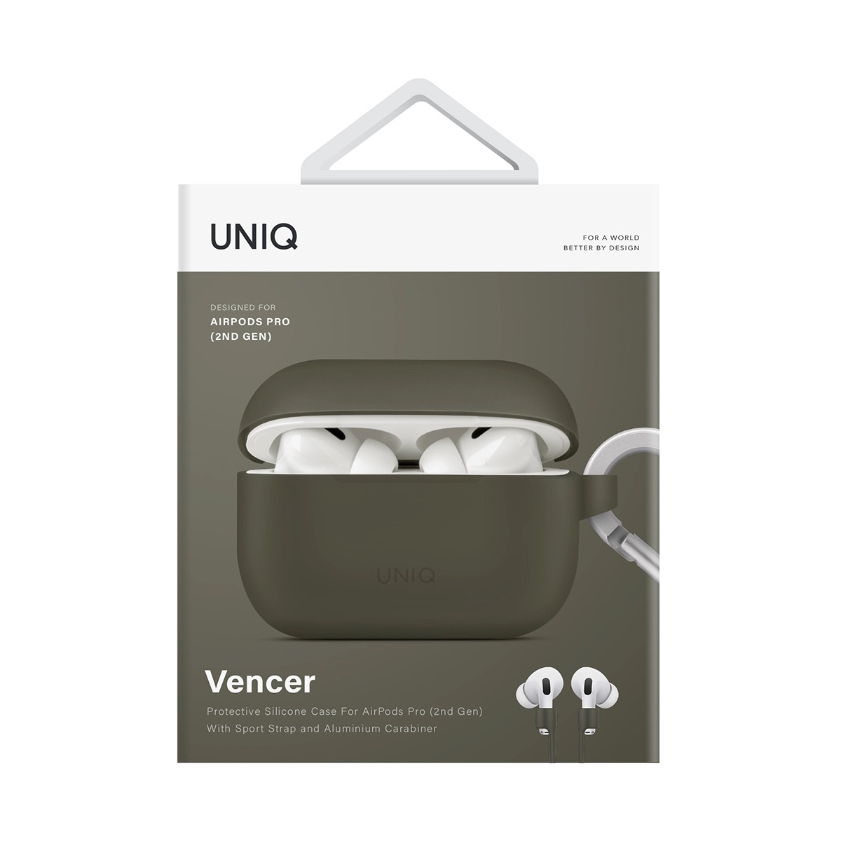 Foto 7 pulgar | Funda Vencer para AirPods Pro 2ª y 1ª Generación con Correa Deportiva y Mosquetón de Aluminio