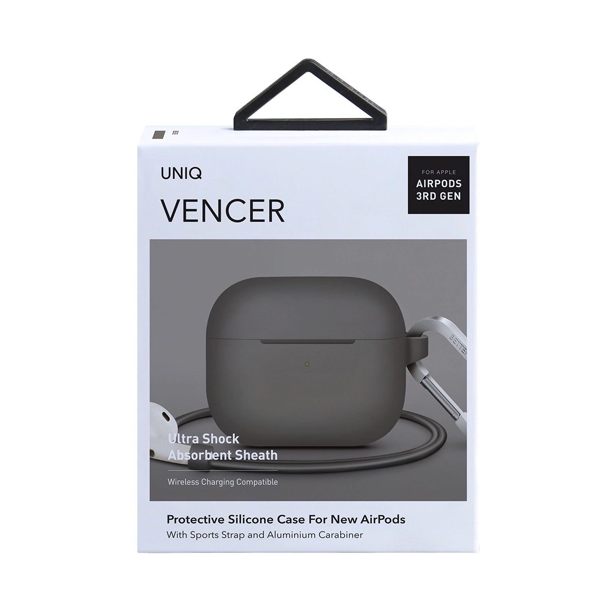 Foto 7 pulgar | Funda Vencer para AirPods 3ª Generación con Correa Deportiva y Mosquetón de Aluminio
