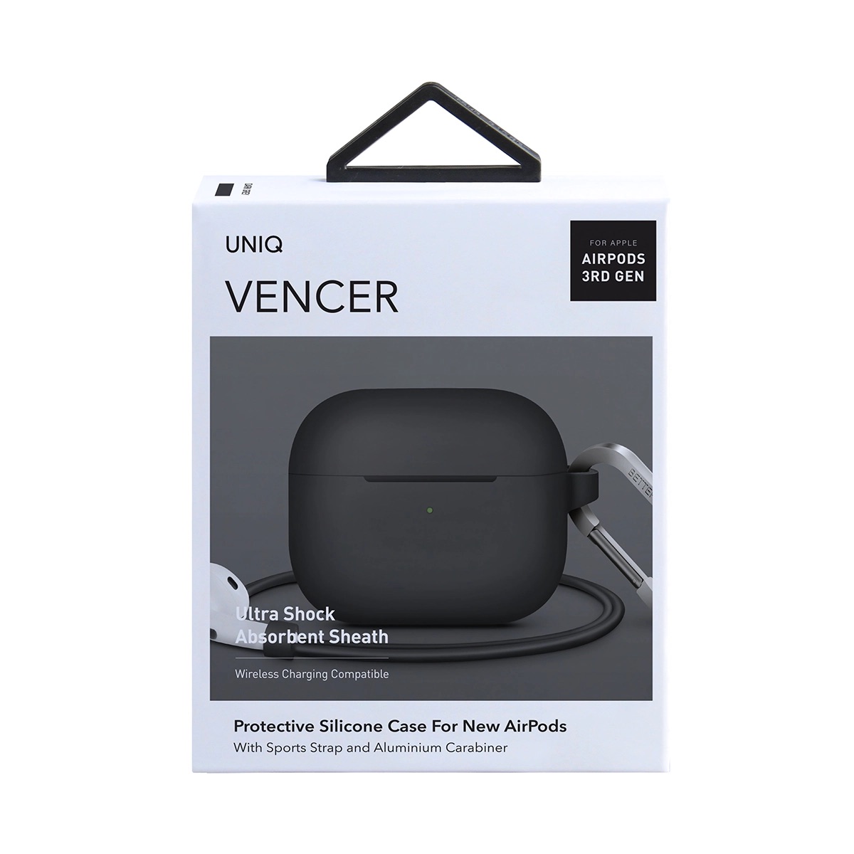 Foto 6 pulgar | Funda Vencer para AirPods 3ª Generación con Correa Deportiva y Mosquetón de Aluminio