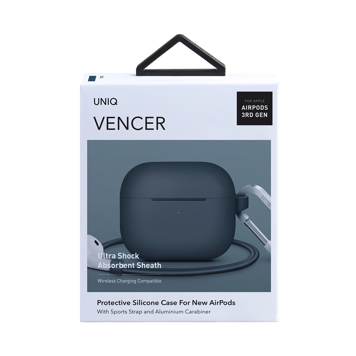Foto 7 pulgar | Funda Vencer para AirPods 3ª Generación con Correa Deportiva y Mosquetón de Aluminio