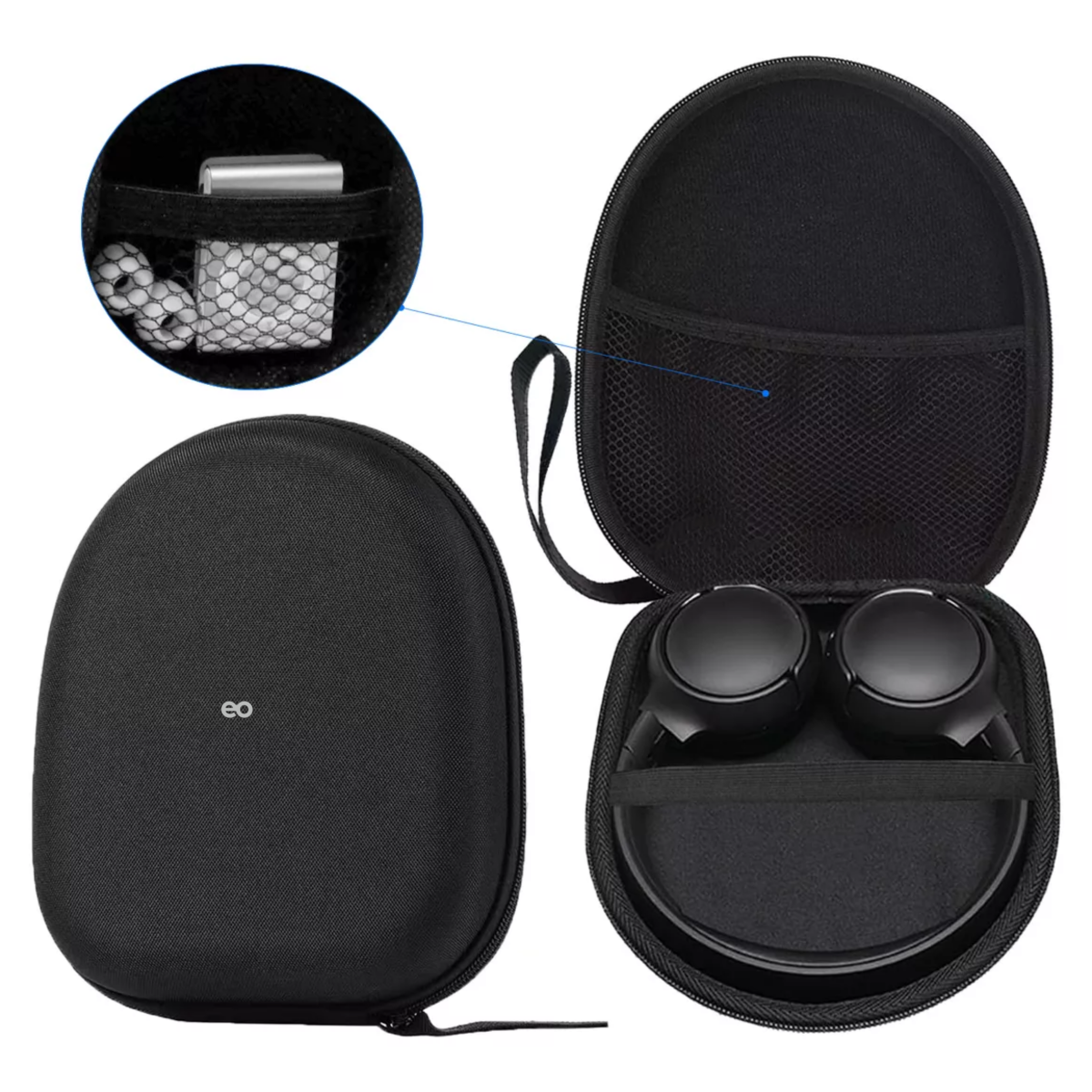 Foto 3 pulgar | Estuche Funda Para Audífonos De Diadema Eo Safe Imports Esi-16104-1 Negro