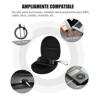 Foto 4 | Estuche Funda Para Audífonos De Diadema Eo Safe Imports Esi-16104-1 Negro