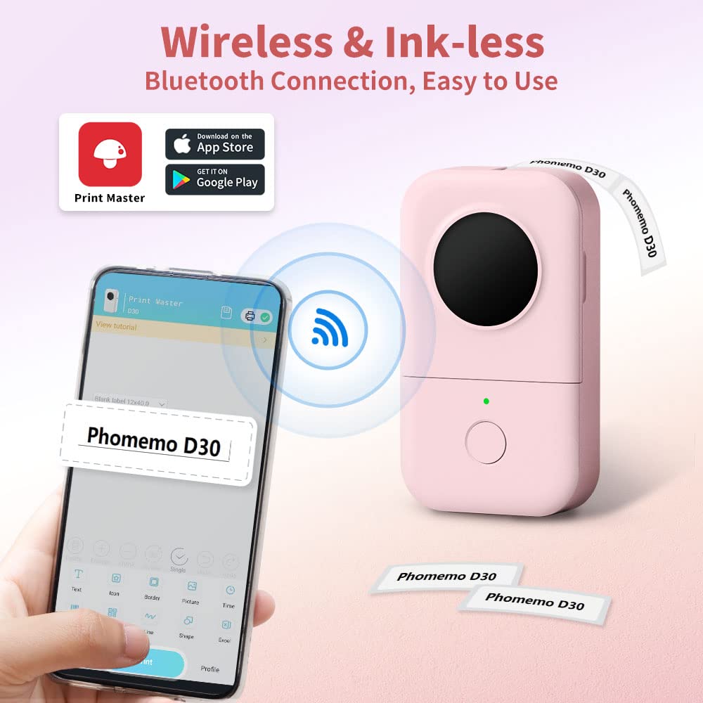 Foto 2 | Impresora De Etiquetas Bluetooth Phomemo D30 Monocromática Portátil - Venta Internacional.