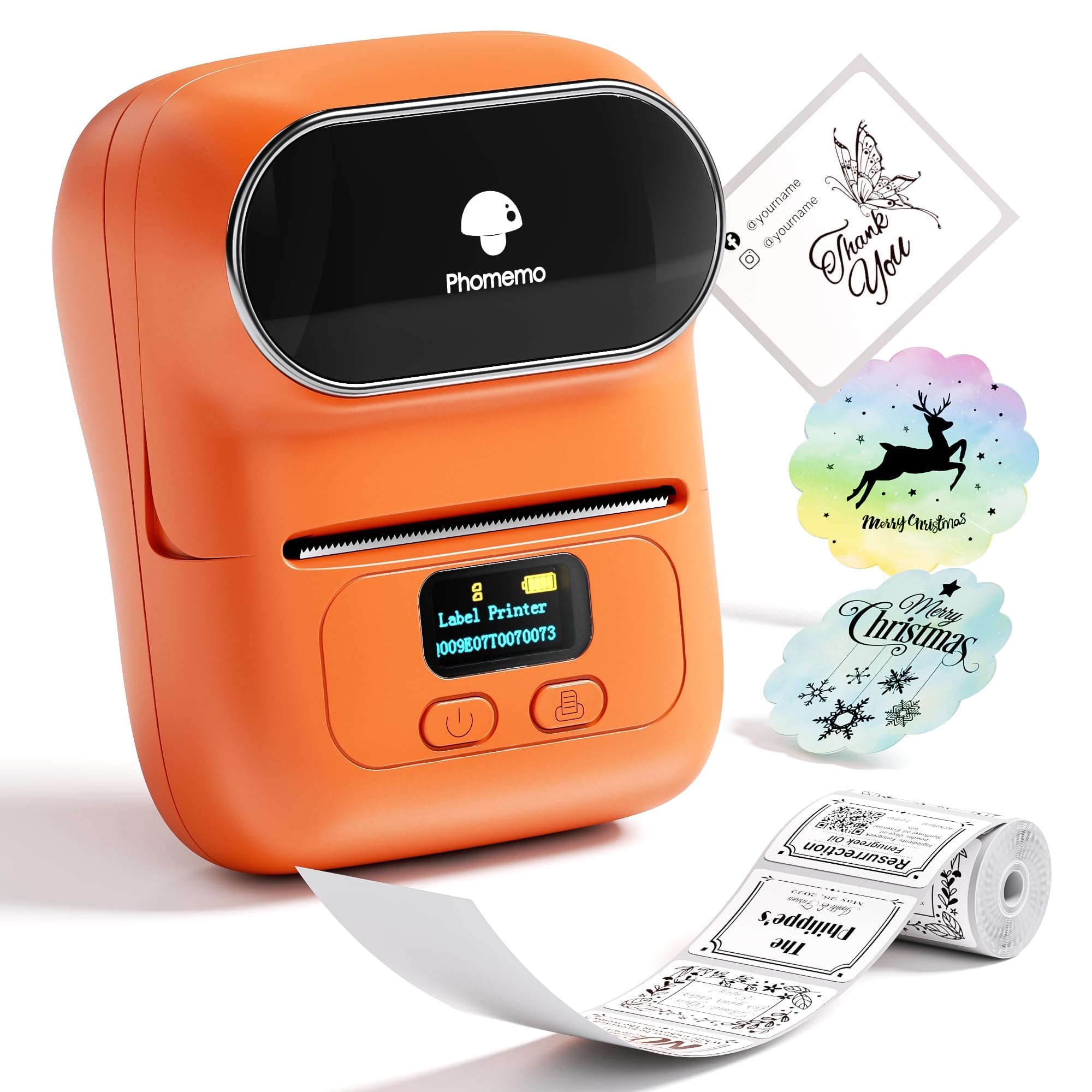 Impresora De Códigos De Barras Phomemo M110 Label Maker Inalámbrica Naranja - Venta Internacional.