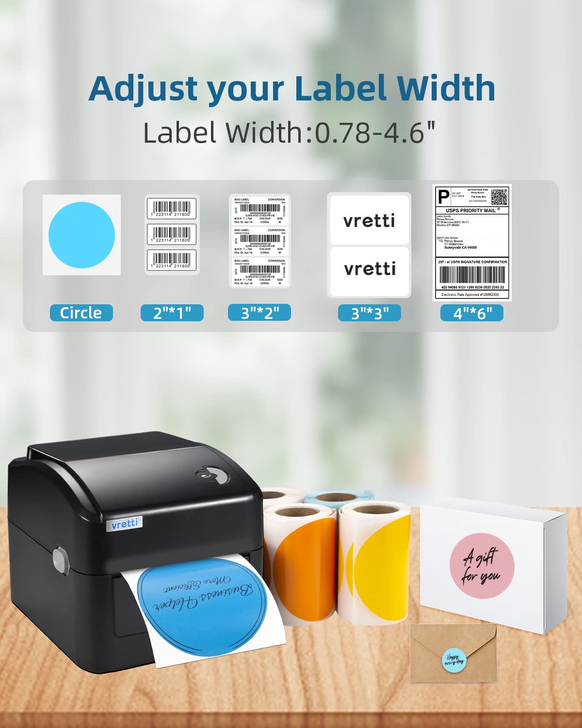 Foto 3 pulgar | Impresora Térmica De Etiquetas Vretti Para Envíos 4x6 Con Usb - Venta Internacional.