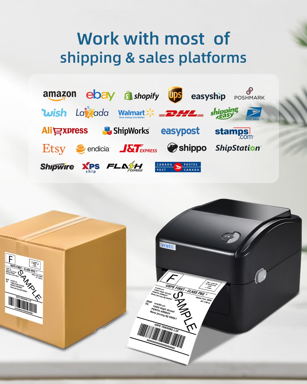 Foto 5 pulgar | Impresora Térmica De Etiquetas Vretti Para Envíos 4x6 Con Usb - Venta Internacional.