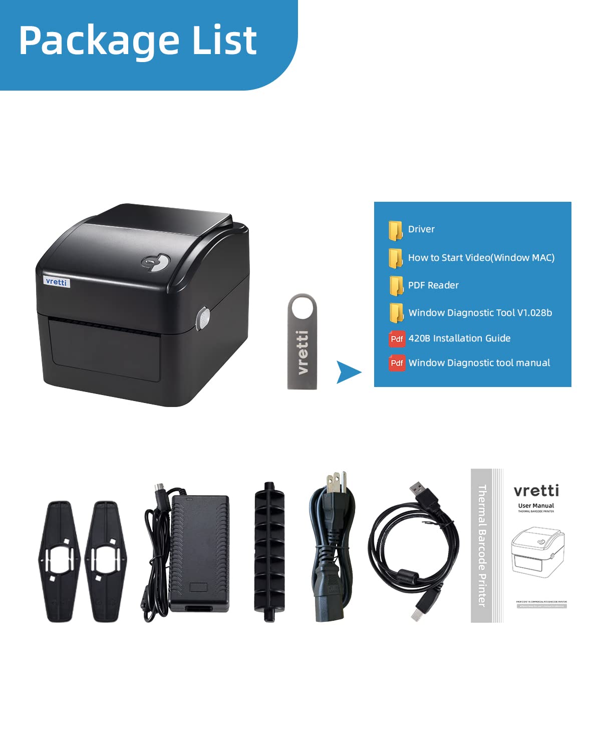 Foto 8 pulgar | Impresora Térmica De Etiquetas Vretti Para Envíos 4x6 Con Usb - Venta Internacional.