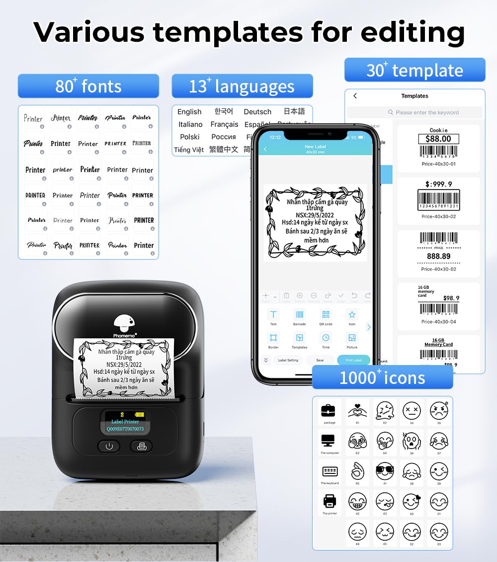 Foto 8 pulgar | Impresora Térmica Bluetooth Label Maker Phomemo M110 - Venta Internacional.