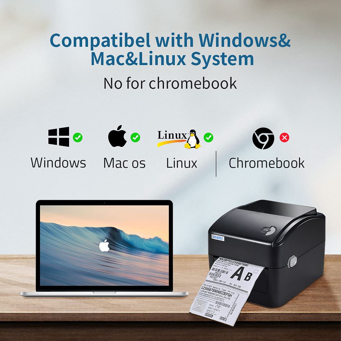 Foto 2 | Impresora De Etiquetas De Envío Vretti Vretti 4x6 Thermal Windows Mac - Venta Internacional.