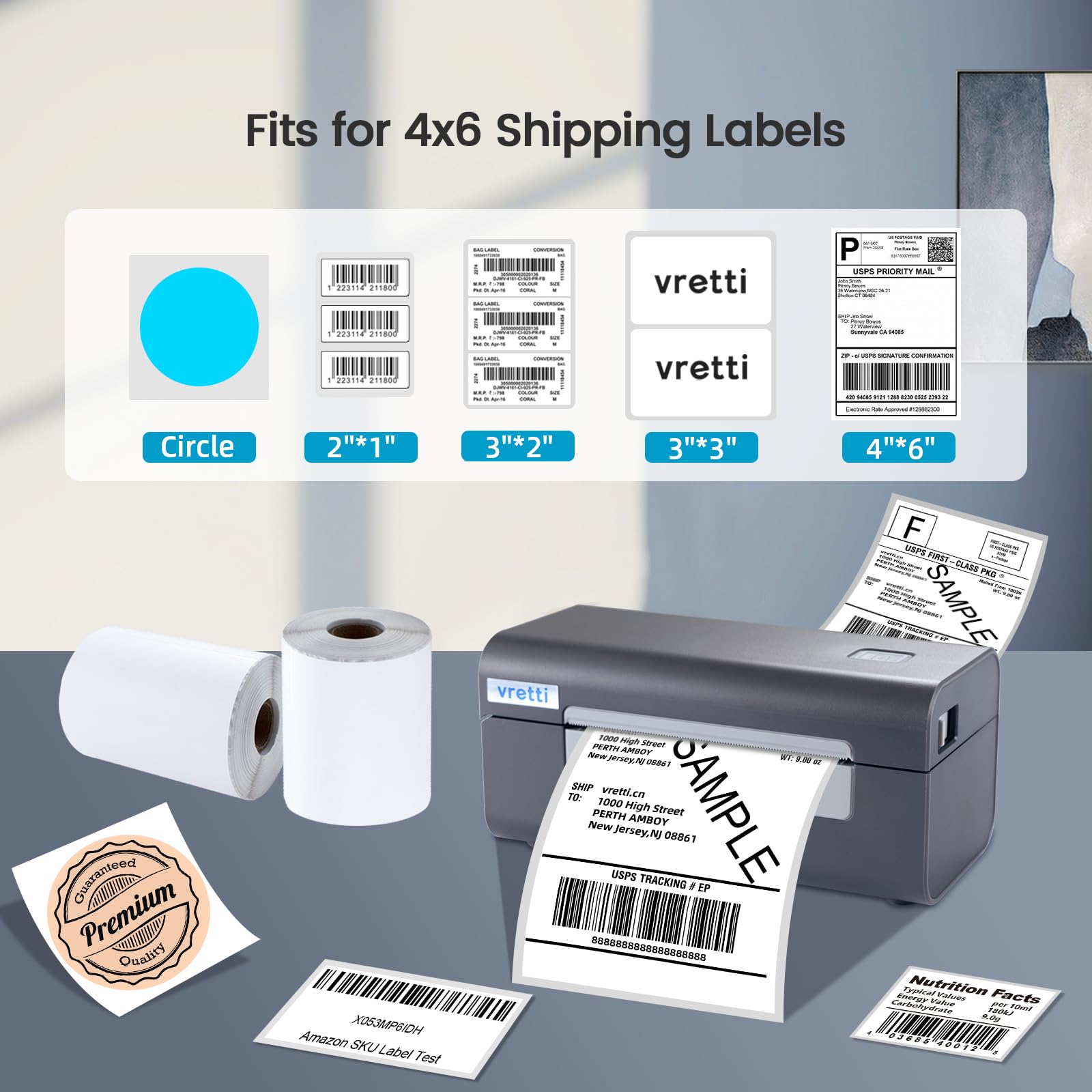 Foto 3 | Impresora Térmica De Etiquetas De Envío Vretti Usb 4x6 Para Empresas - Venta Internacional.