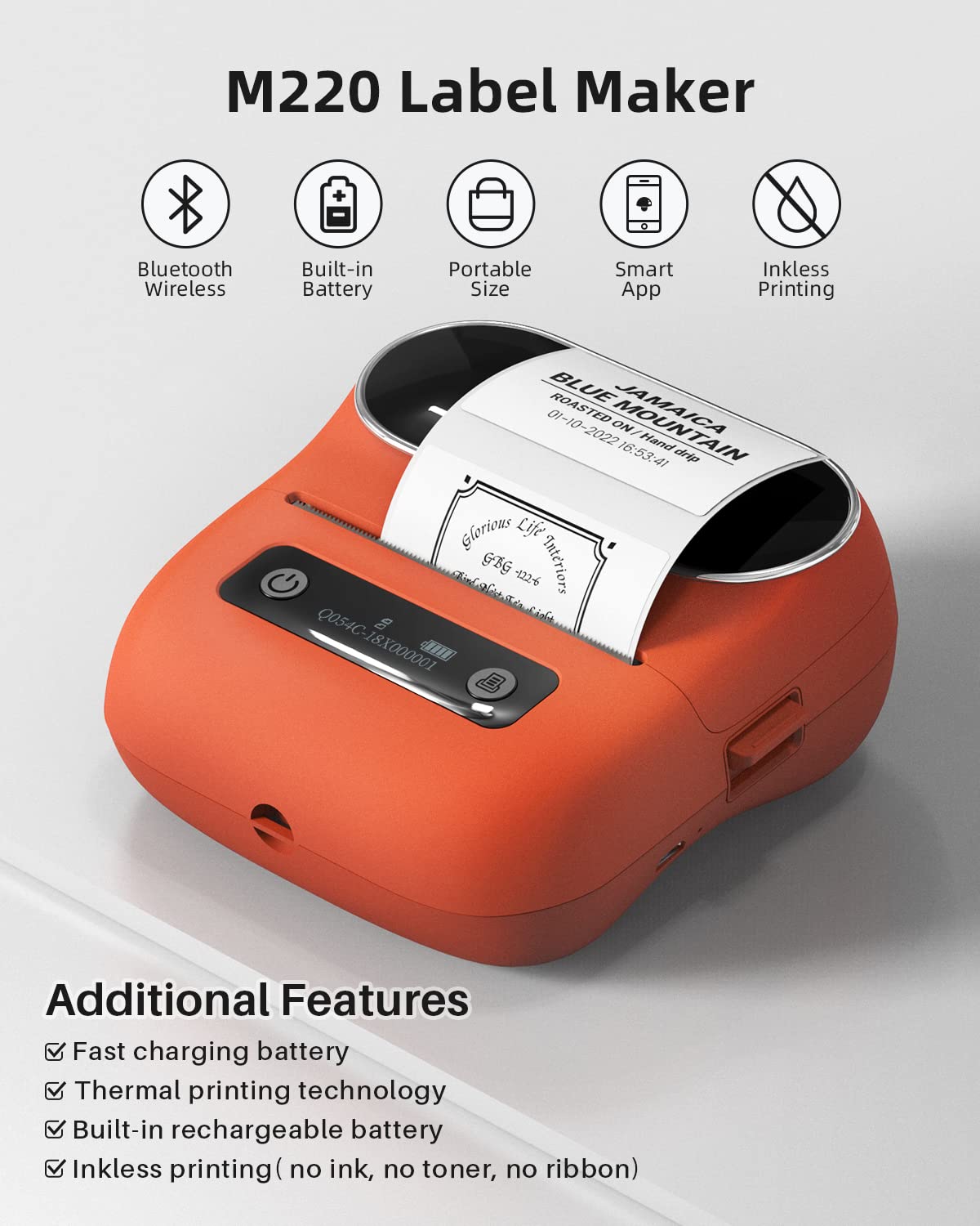 Foto 3 pulgar | Rotuladora Phomemo M220 Bluetooth Térmica Con 3 Etiquetas - Venta Internacional.