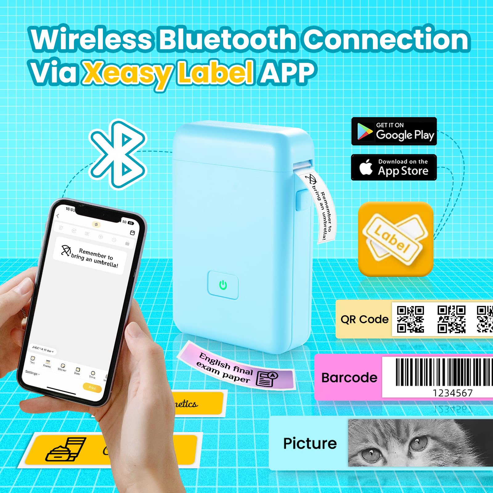 Foto 2 | Label Maker Vretti Hp2 Portátil Bluetooth Con Plantillas - Venta Internacional.