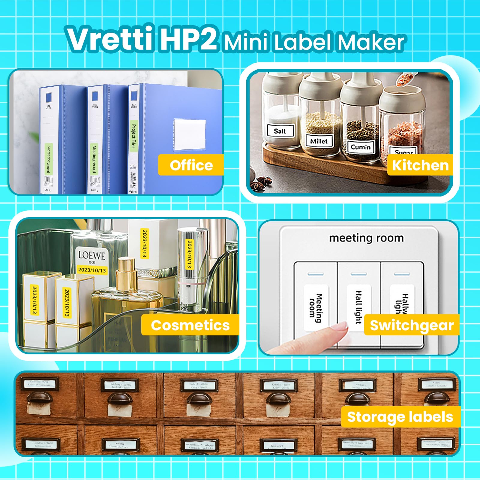 Foto 6 | Label Maker Vretti Hp2 Portátil Bluetooth Con Plantillas - Venta Internacional.