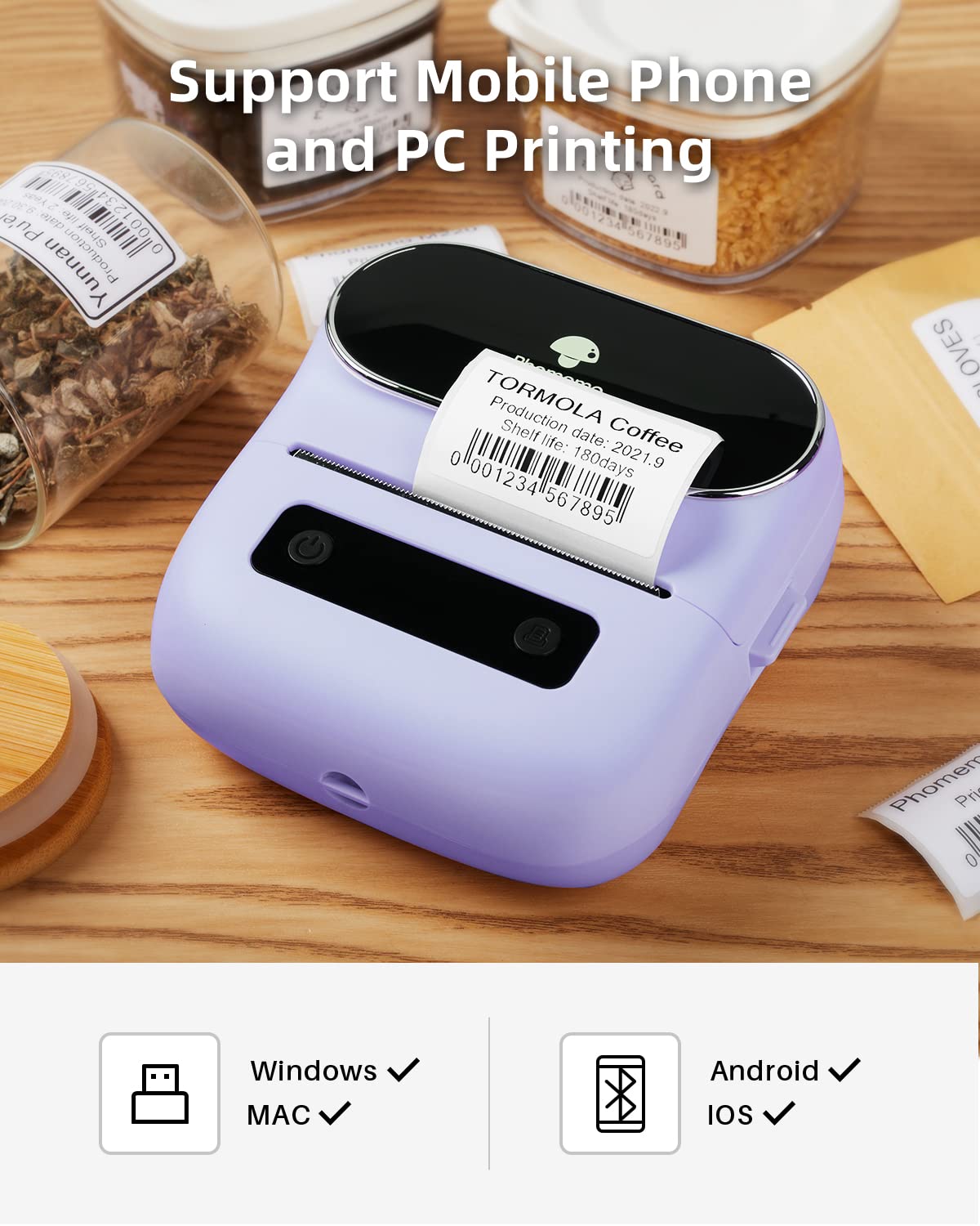 Foto 6 pulgar | Máquina de etiquetas Phomemo PL Bluetooth para Códigos de Barras y Direcciones - Venta Internacional