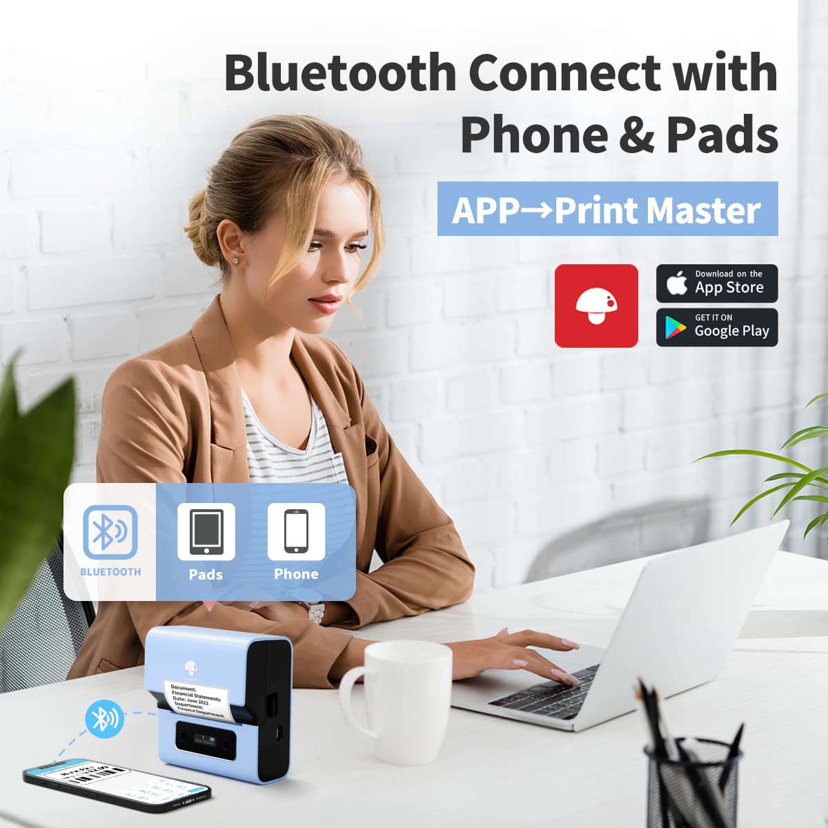 Foto 4 pulgar | Rotuladora Phomemo M221 con Código De Barras Bluetooth de 3 Pulgadas Azul - Venta Internacional