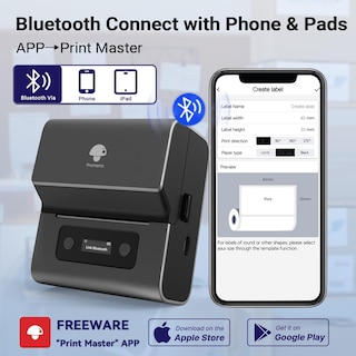 Foto 2 | Impresora Térmica Bluetooth Label Maker Phomemo M221 3 Pulgadas Gris - Venta Internacional