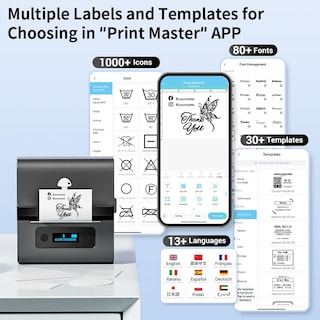Foto 5 | Impresora Térmica Bluetooth Label Maker Phomemo M221 3 Pulgadas Gris - Venta Internacional