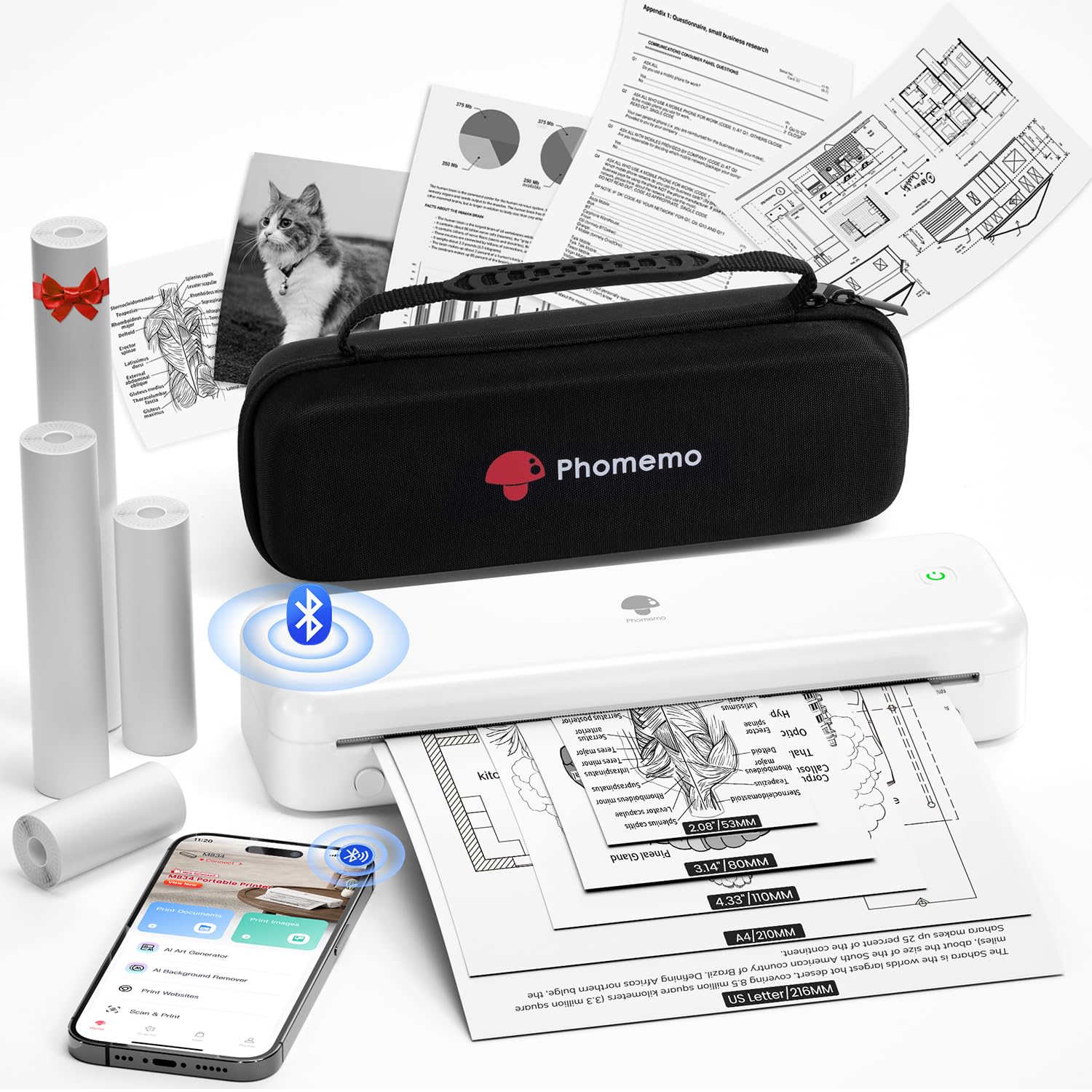 Foto 1 | Impresora Portátil Phomemo M834 Bluetooth Thermal White - Venta Internacional.