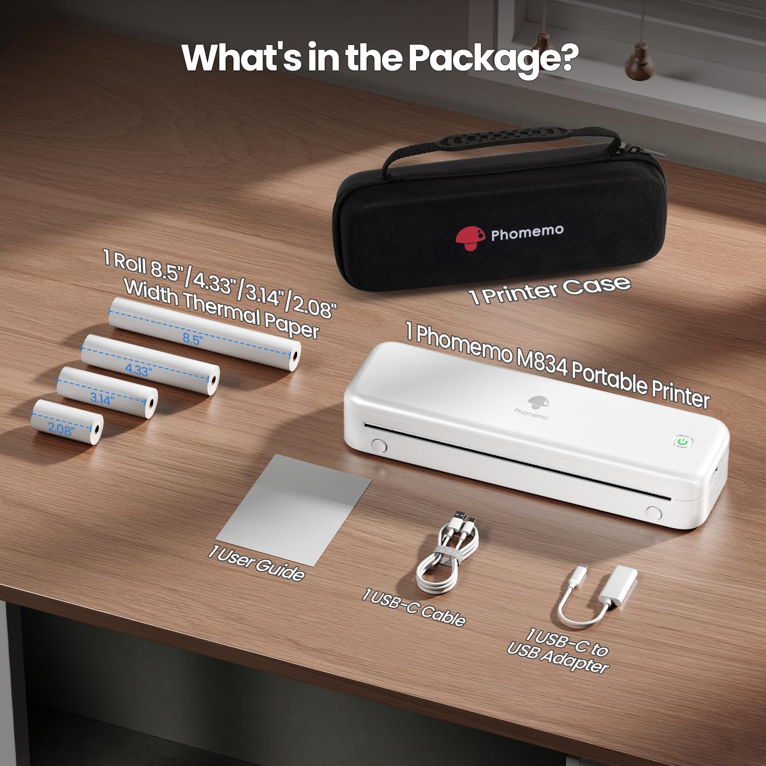 Foto 7 | Impresora Portátil Phomemo M834 Bluetooth Thermal White - Venta Internacional.