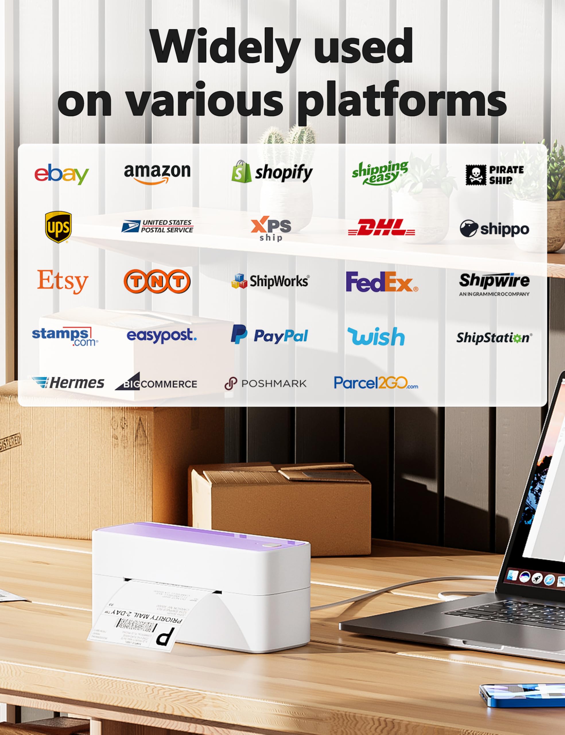 Foto 5 | Impresora Térmica De Etiquetas Bluetooth Phomemo 241bt 4x6 Púrpura - Venta Internacional.