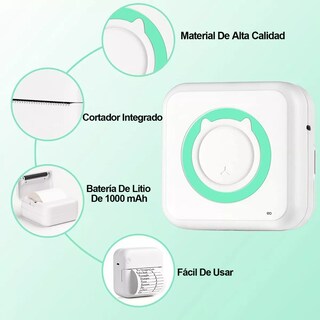 Foto 3 | Mini Impresora Térmica Bluetooth Portátil Inalámbrica Eo Safe Imports Esi-9644-1 Azul