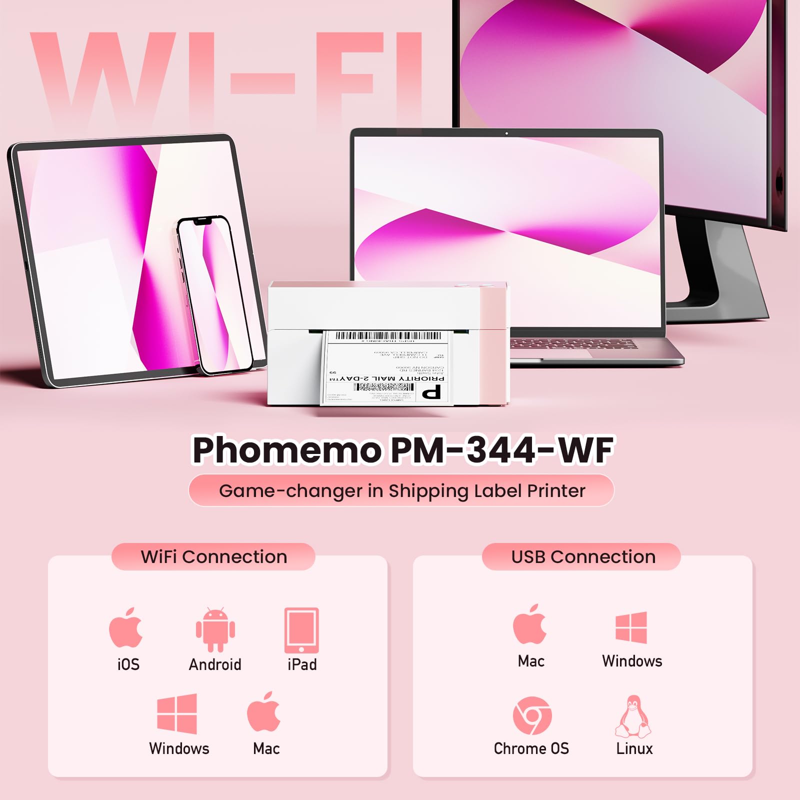 Foto 3 pulgar | Impresora Térmica De Etiquetas Phomemo Wifi 300dpi Para Envío 4x6 - Venta Internacional.